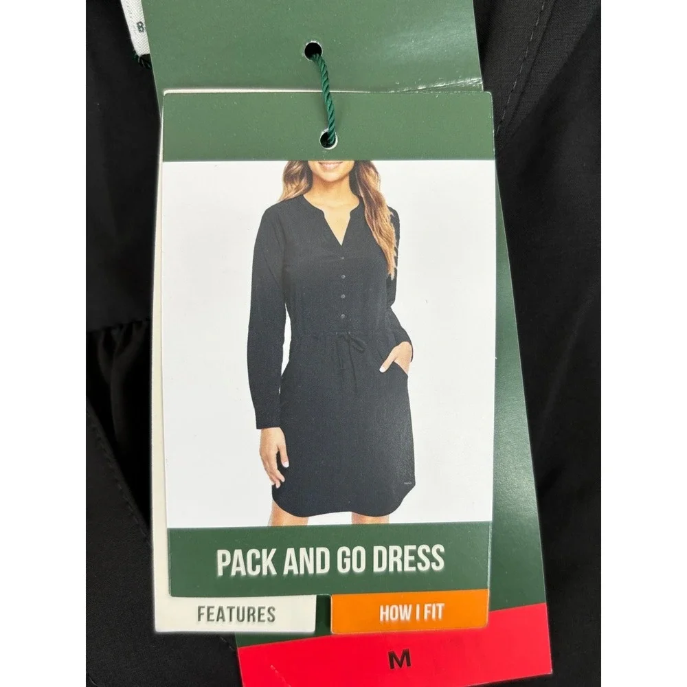 Orvis Pack and Go Dress‎ Black Size Medium M Moisture Wicking Travel Stretch NWT